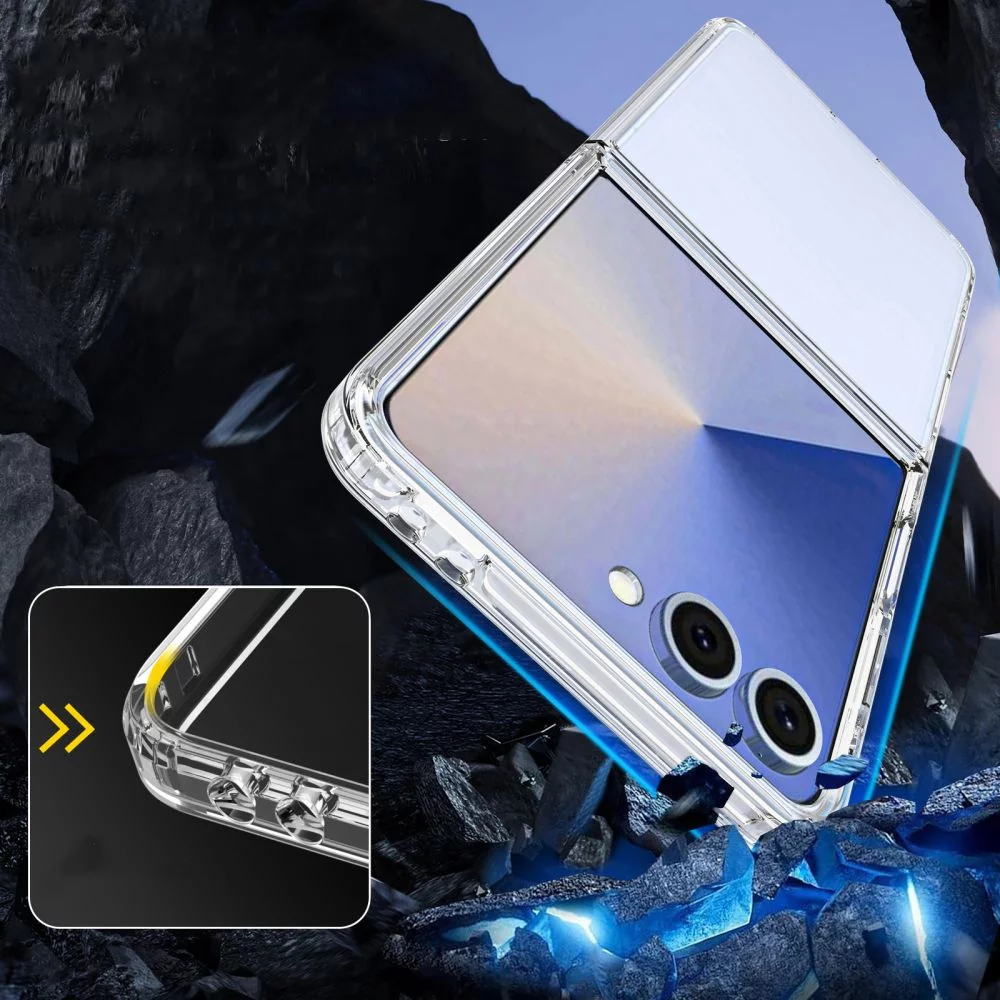 Techprotect Samsung Galaxy Flip7 flexair hybrid dėklas, skaidri, 3 nuotrauka